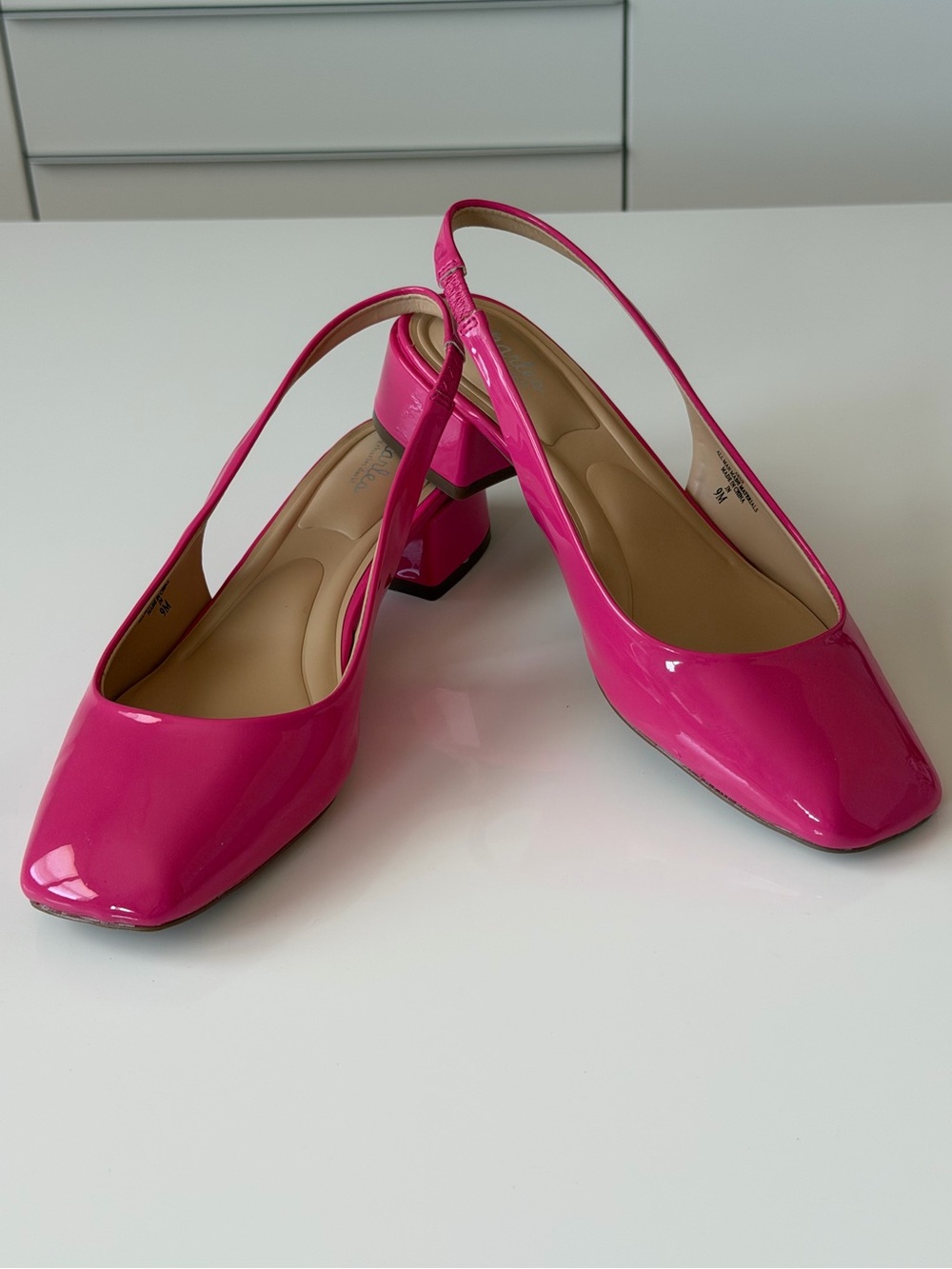 Charles By Charles David Zeus Hot Pink Slingback Low Block Heels Barbiecore - 9